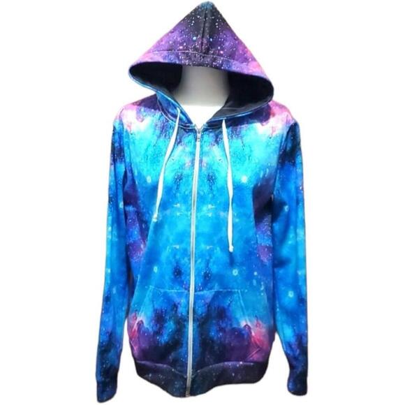 iEDM Other - Unisex iEDM Blue and Purple Galaxy Zip Up Hoodie - Size S